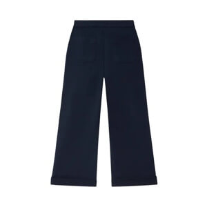 Mint Velvet Navy Cropped Wide Chino Trousers